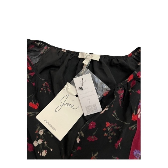 Joie Silk Floral Dress Sheer Sleeves Size Small NWT - Picture 9 of 14
